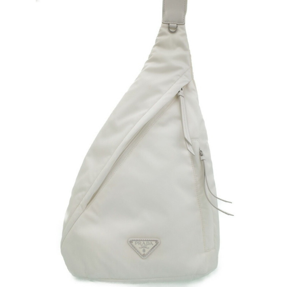 Prada Re Nylon Leather Backpack hybrid accessory shoulder bag White